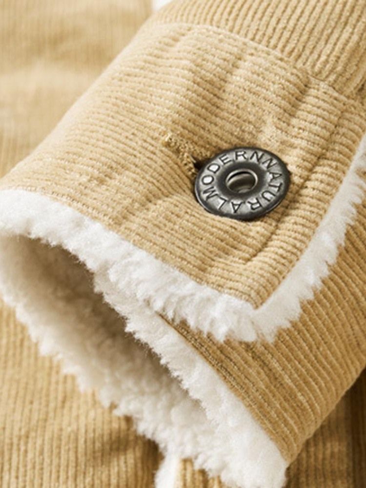 Veste Pour Hommes À Boutonnage Simple Et Patchwork Épais