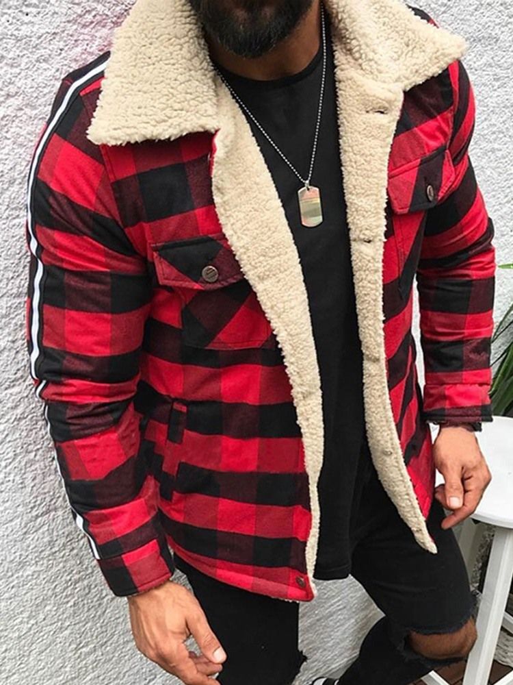 Veste Pour Hommes À Carreaux Avec Poche À Revers
