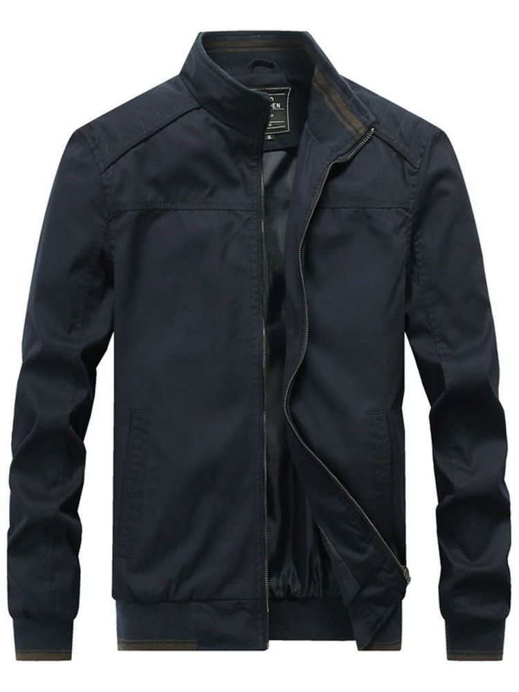 Veste Pour Hommes À Fermeture Éclair À Col Montant Et À Blocs De Couleurs