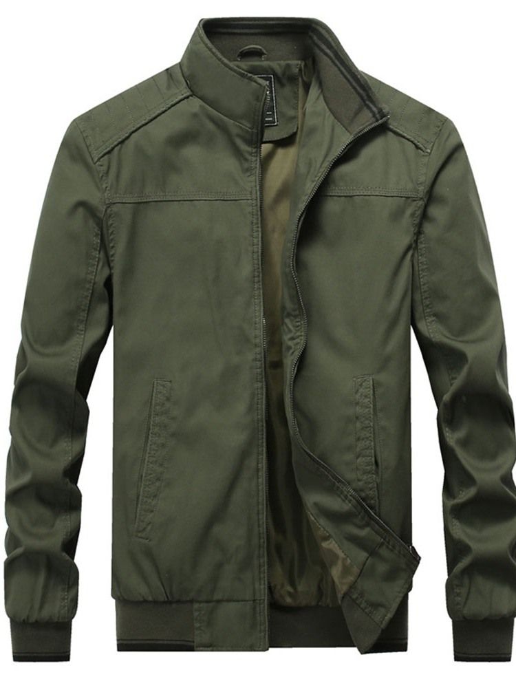 Veste Pour Hommes À Fermeture Éclair À Col Montant Et À Blocs De Couleurs