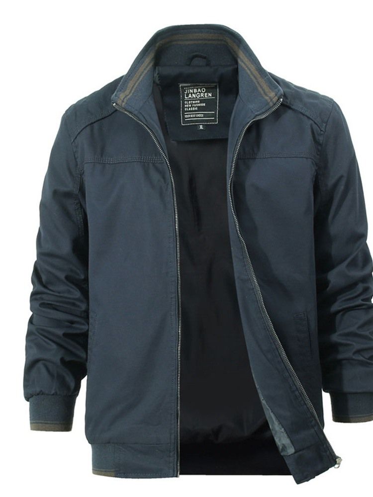 Veste Pour Hommes À Fermeture Éclair À Col Montant Et À Blocs De Couleurs