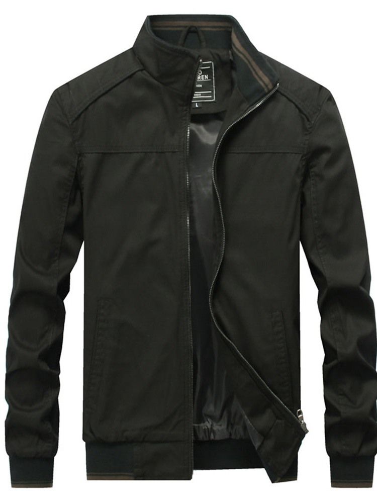 Veste Pour Hommes À Fermeture Éclair À Col Montant Et À Blocs De Couleurs