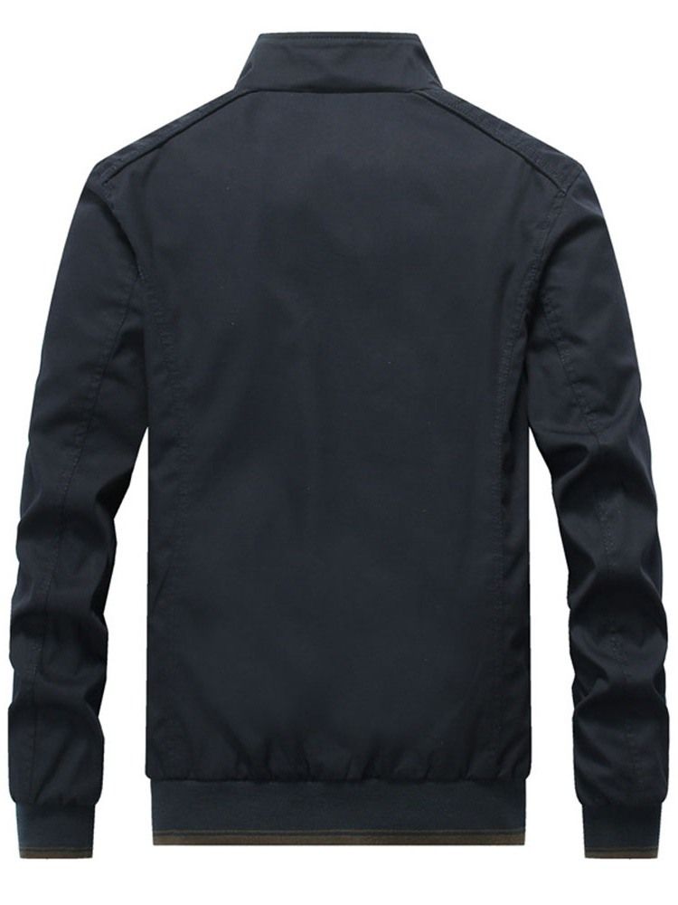 Veste Pour Hommes À Fermeture Éclair À Col Montant Et À Blocs De Couleurs