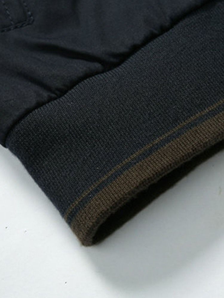 Veste Pour Hommes À Fermeture Éclair À Col Montant Et À Blocs De Couleurs