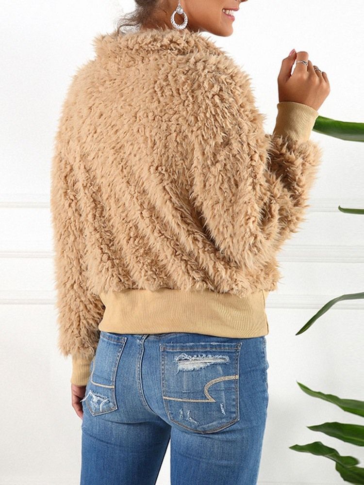 Veste À Manches Longues Pour Femmes Avec Revers À Glissière Lâche