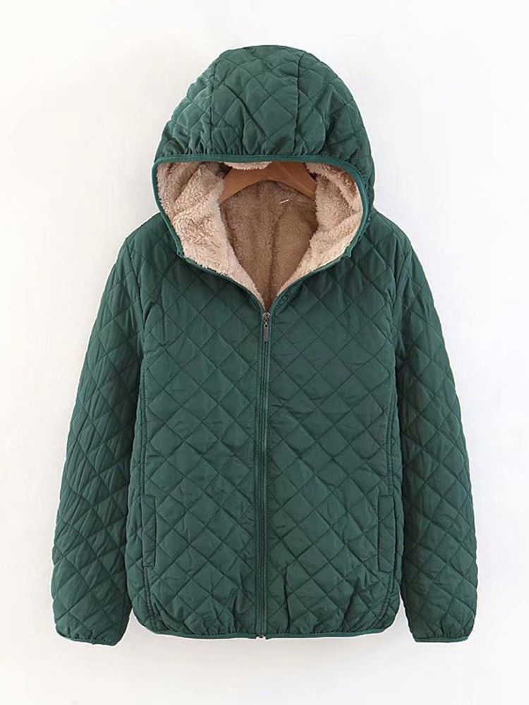 Veste Rembourrée En Coton Pour Femmes Standard Lâche À Fermeture Éclair Épaisse