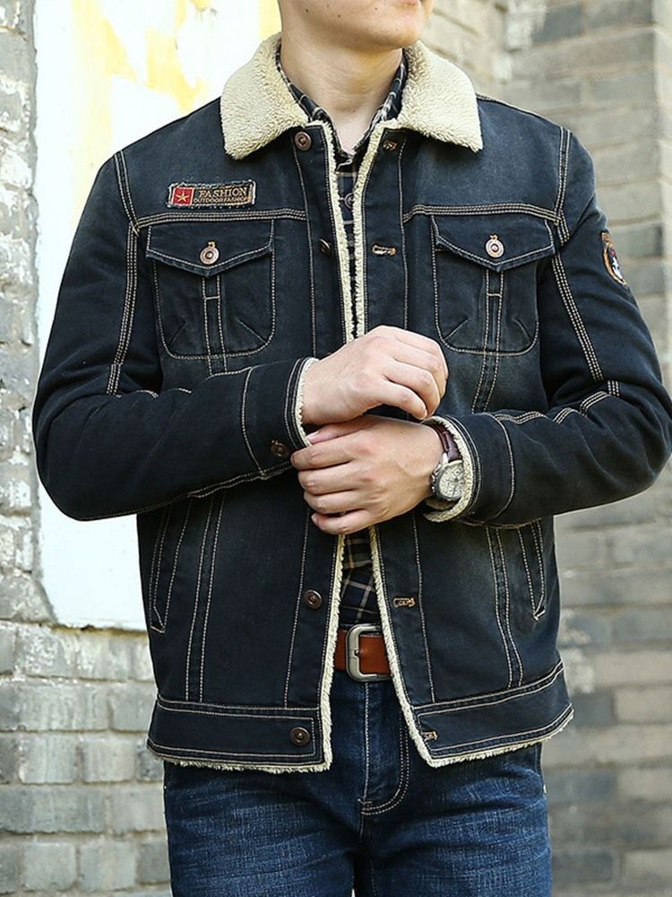 Veste À Revers Épais Et Décontractée Pour Hommes