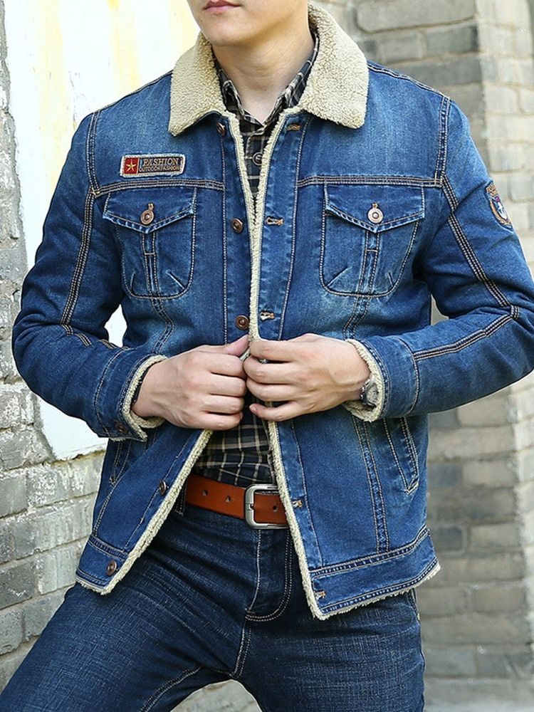 Veste À Revers Épais Et Décontractée Pour Hommes