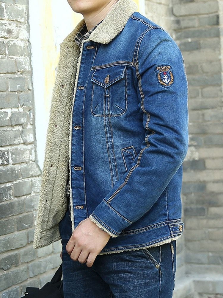 Veste À Revers Épais Et Décontractée Pour Hommes