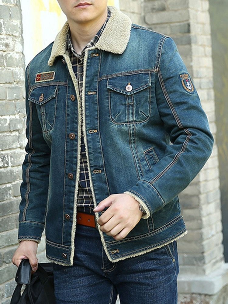 Veste À Revers Épais Et Décontractée Pour Hommes