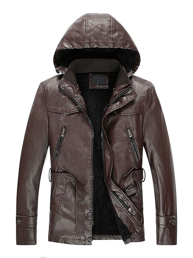 Veste Slim Unie À Capuche Zippée Pour Hommes