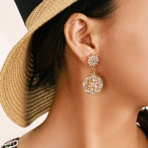Boucles D'oreilles De Bal En Alliage Vintage En Strass