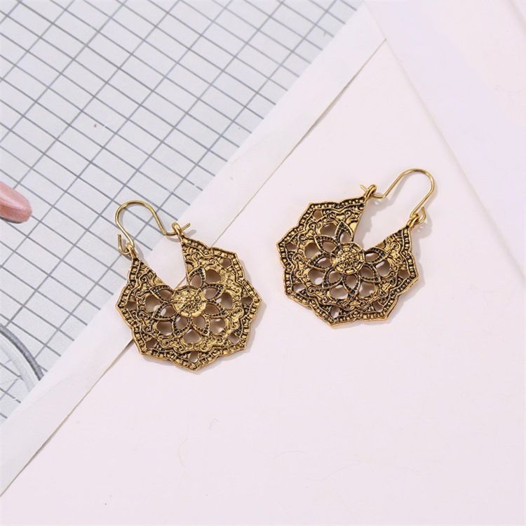 Boucles D'oreilles À Breloques En Alliage Géométrique Ethnique