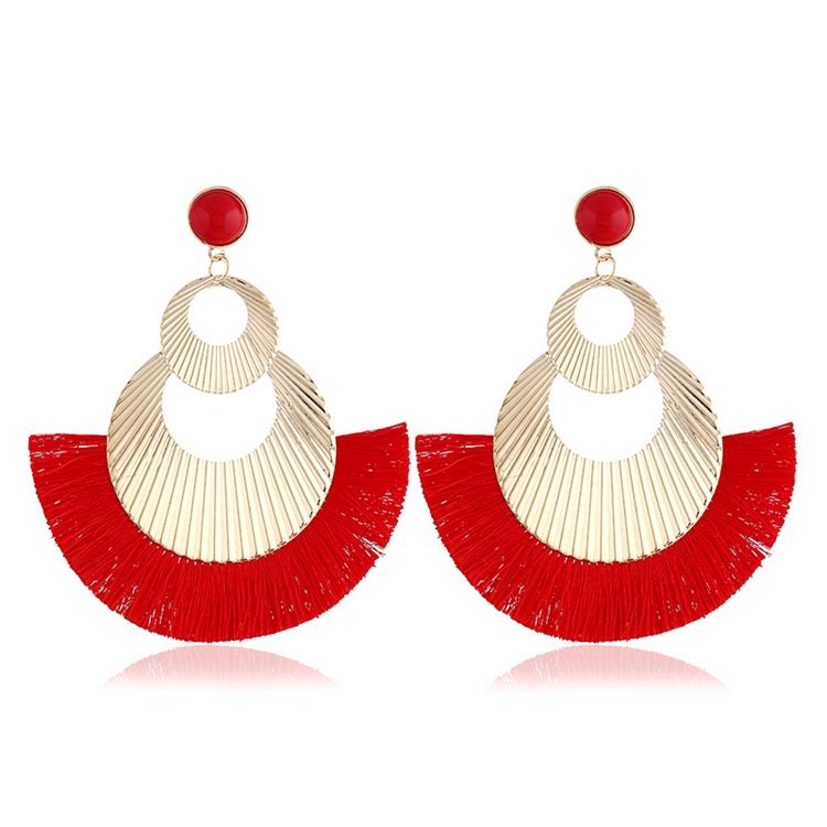 Boucles D'oreilles De Vacances Bohème À Pompon