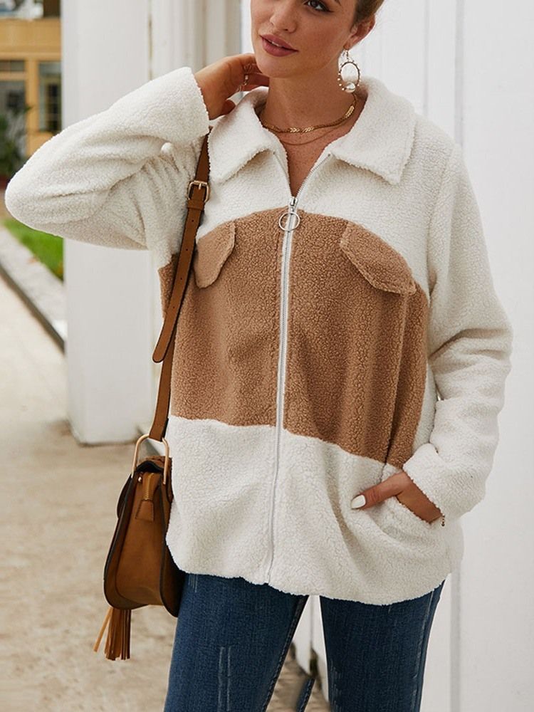 Pardessus Femme Patchwork Slim Revers Régulier