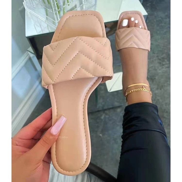 Flip Flop Fil Plat Avec Pantoufles Pour Femmes En Caoutchouc
