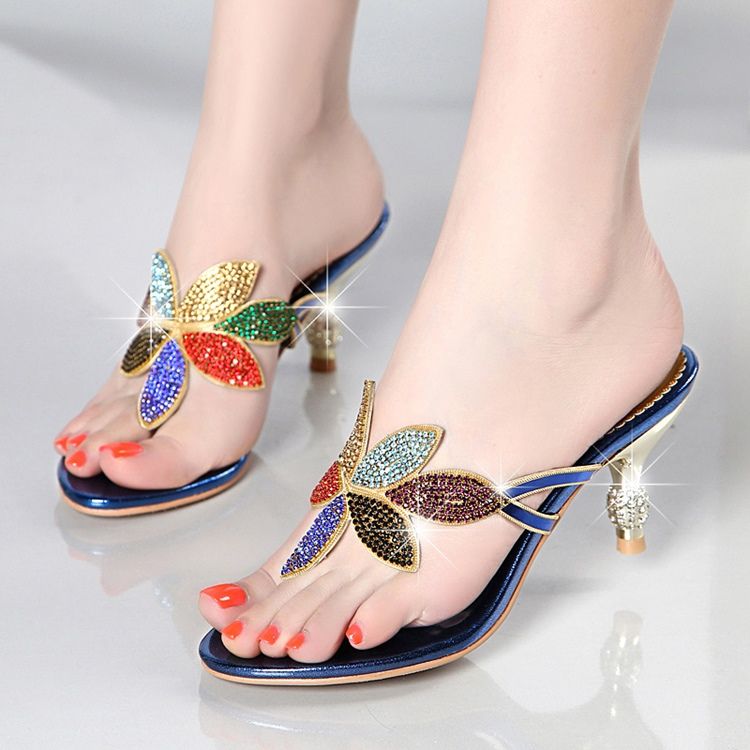 Mules À Enfiler Pour Femmes Avec Strass Et Strass Floal
