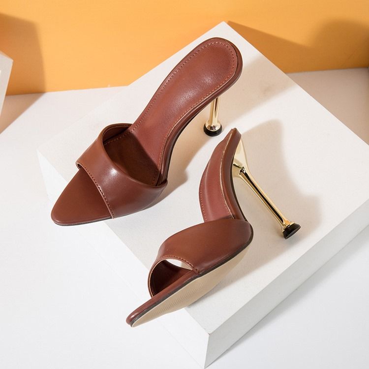 Pantoufles À Enfiler À Talon Aiguille Et Talon Aiguille Pour Femmes Occidentales
