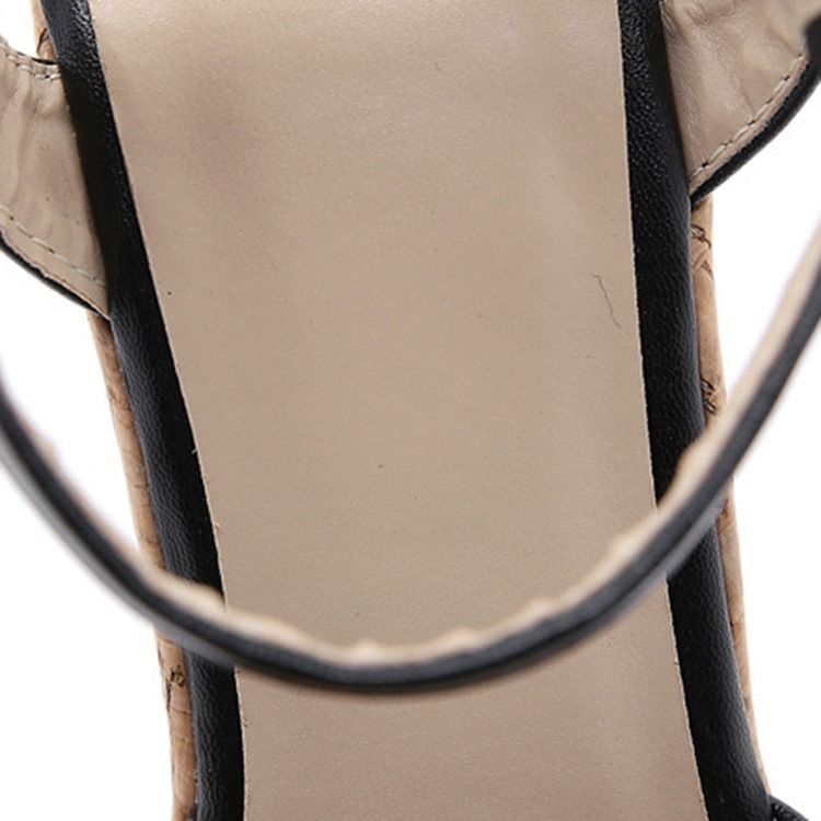 Sandales Patchwork À Bout Ouvert Et Talon Compensé Pour Femmes