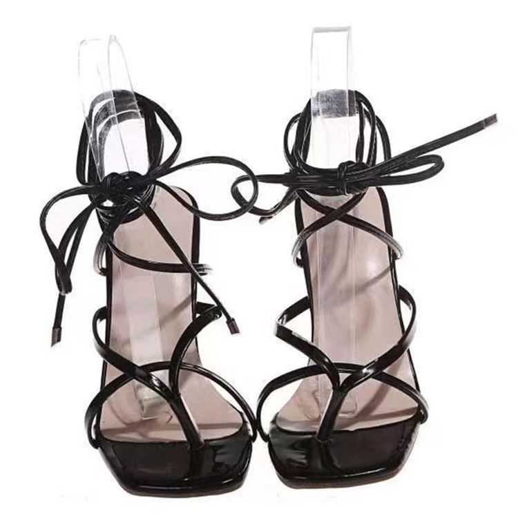 Sandales À Talon Aiguille À Lacets Pour Femmes Occidentales